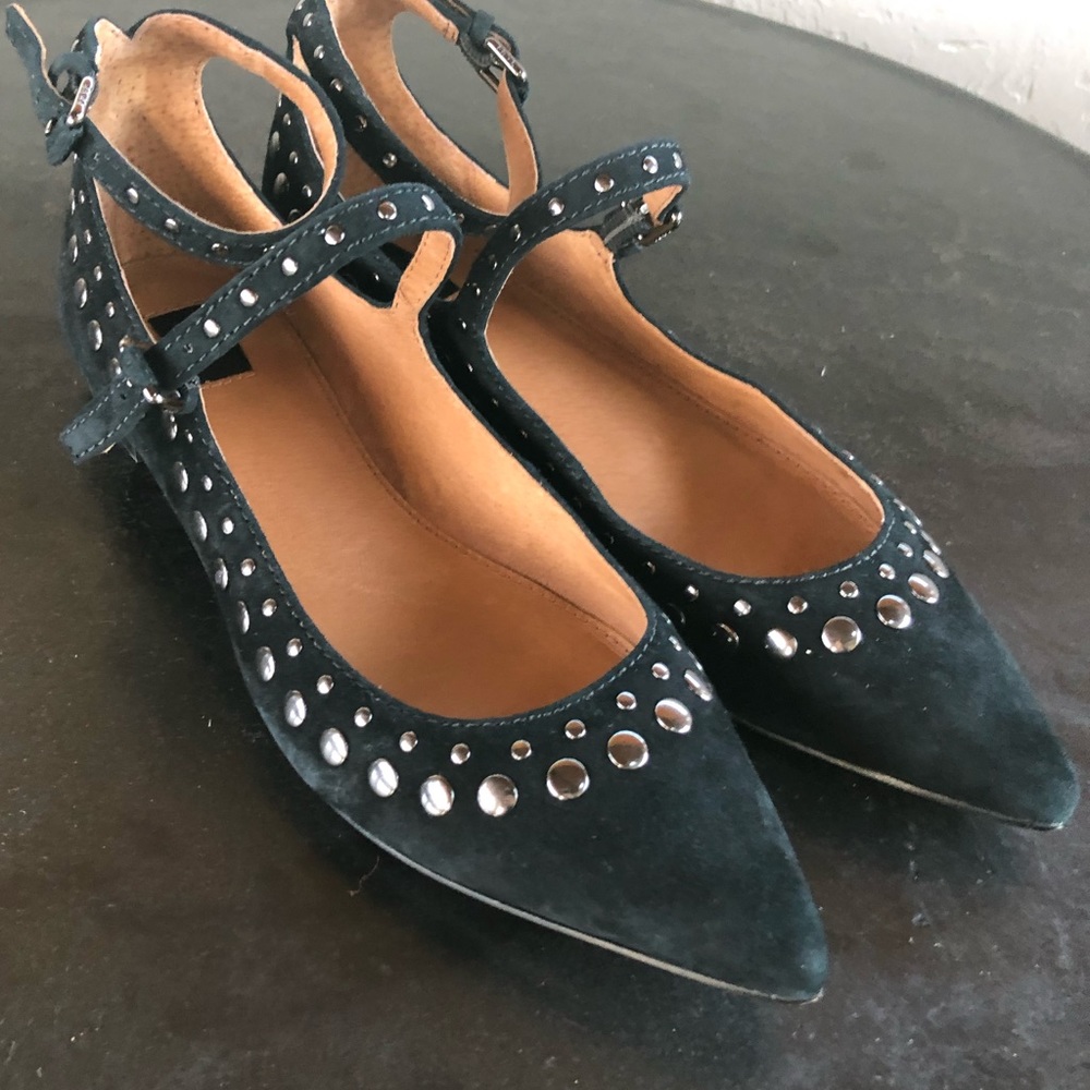 EUC Frye Sienna studded pointed ballet flats